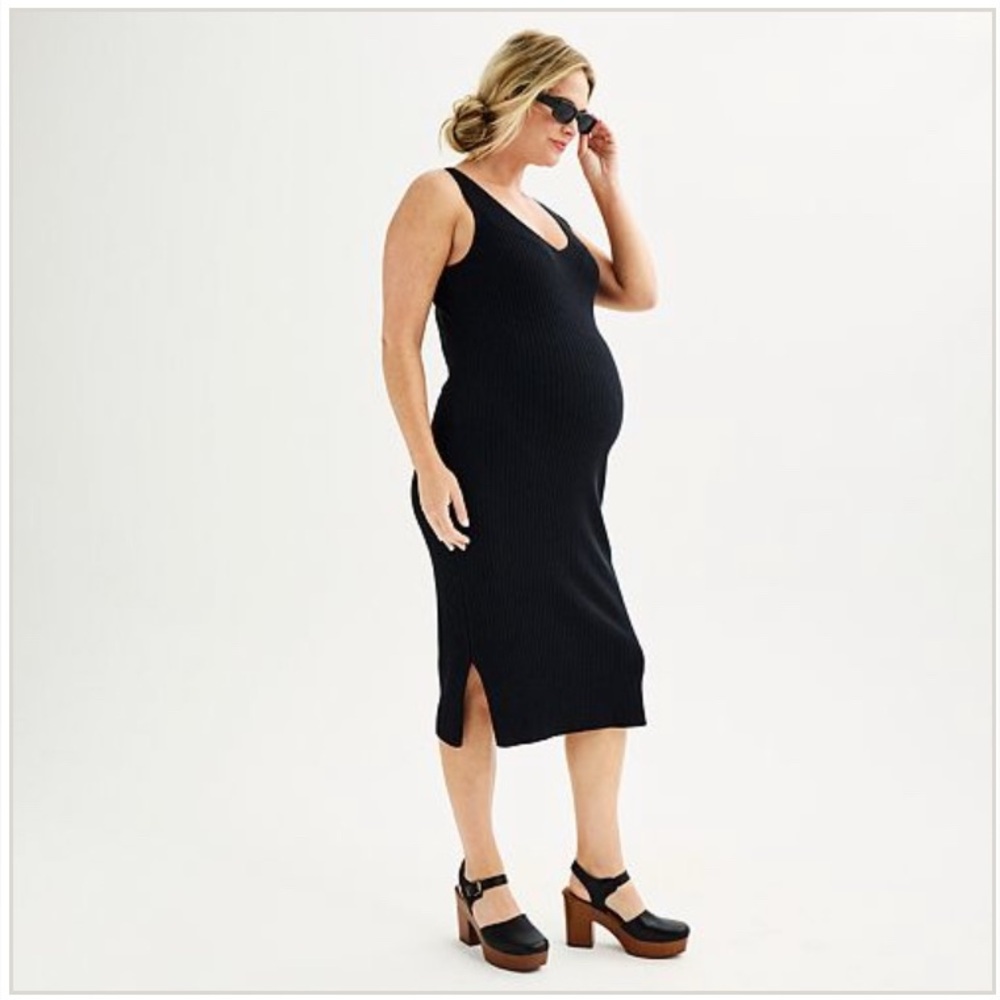 XXL Black Maternity Sweater Dress, Sonoma